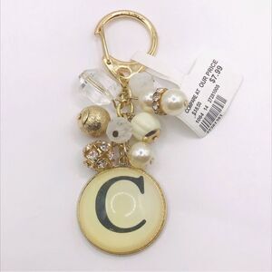 Gold Chic Initial C Keychain Car Accessory